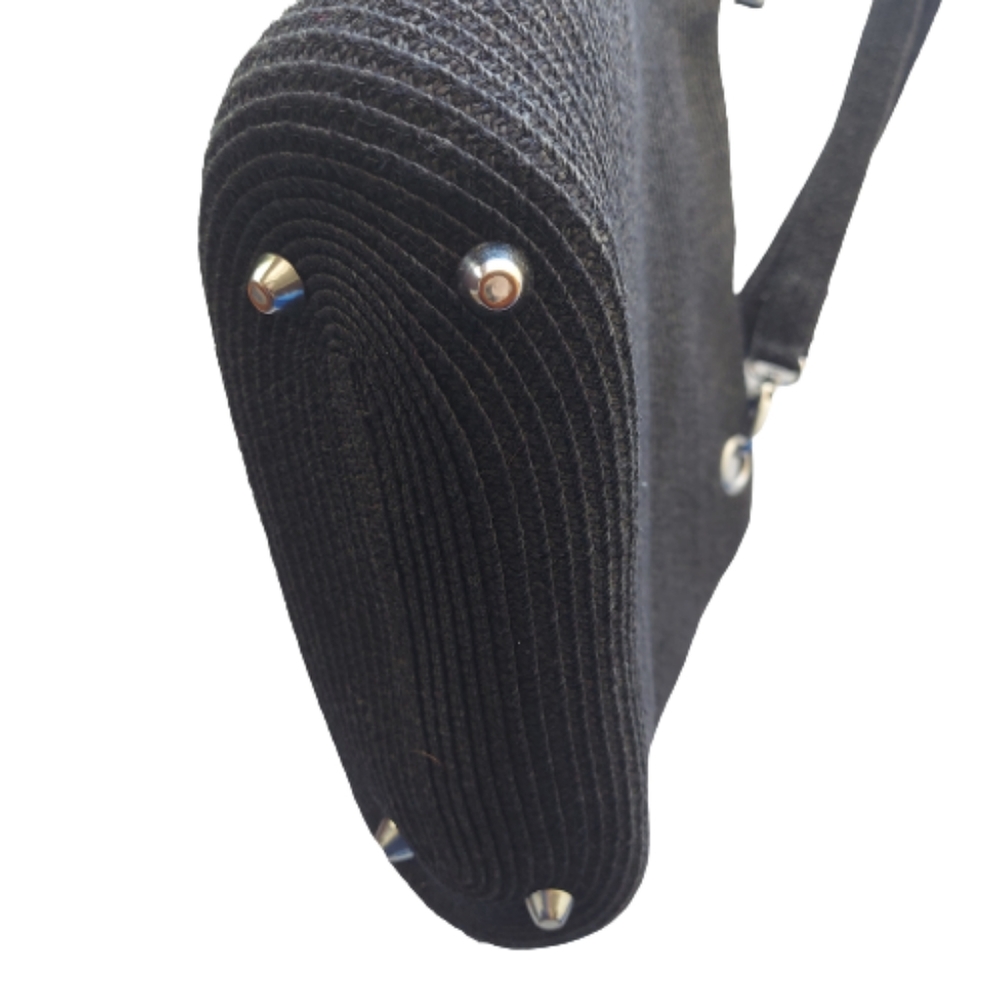 Magid Black Paper Straw Tote Handbag - Picture 6 of 10